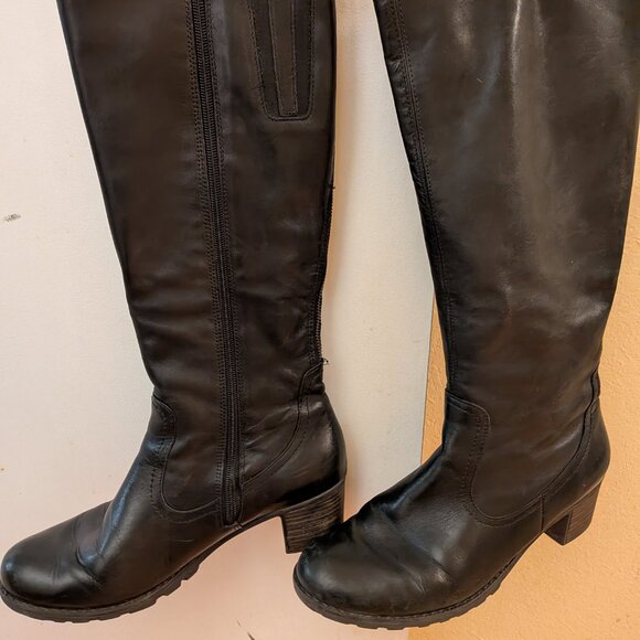 Remonte Black Leather Tall Boots - Picture 2 of 6